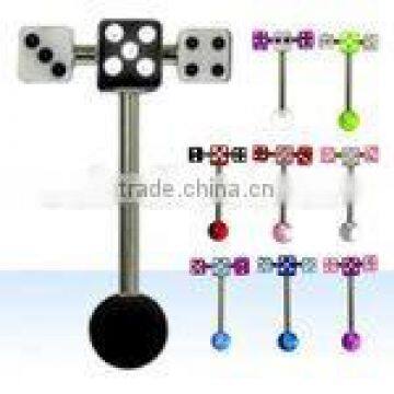 UV Dice Barbell with spinning dice