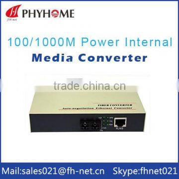 10/100/1000M Power Internal Supply Ethernet Fiber Optic Media Converter