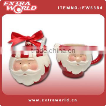 Christmas ceramic santa head jar and pot