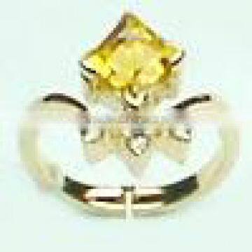 Ring With Diamond & Citrine