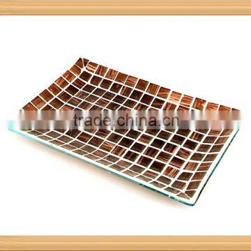 Ember Rectangle Mosaic Glass Plate for Home Decor