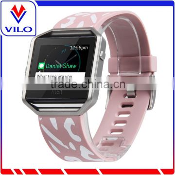 Customized Pattern Rubber Wrist Band Watch Strap For Fitbit Blaze, For Fitbit Blaze Silicone Band