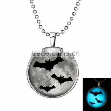 Halloween gift for friend fancy light design bat pendant necklace