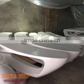 Fiberglass Moon Bench Chair 2M Long Stool Resin Furniture Fashion for Public Rest Area photo-2