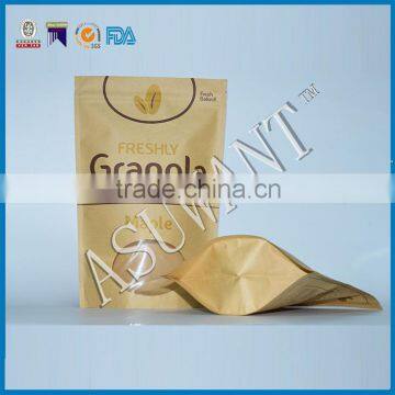 Custom Making Special Window Kraft Paper Brown Bag Printed Paper Kraft Bag Logo for Fruit Chips photo-3