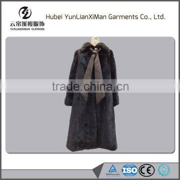 women brown natural mink fur coat with low price