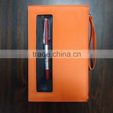 2015 new design PU leather notebook with elastic band