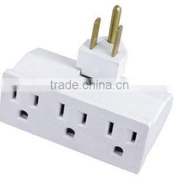 UL CUL swivel 3 pin 3 outlet multi use plug adaptors