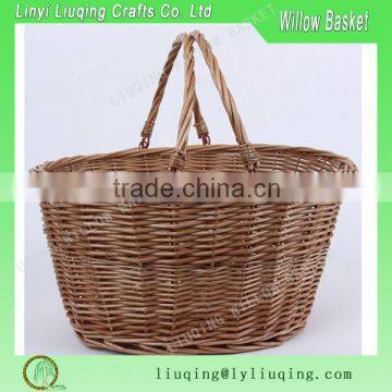 Rectangular Steamed Willow Picnic Basket With Cover And Liner