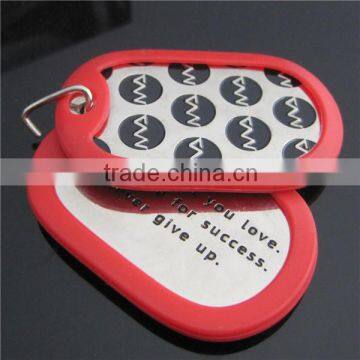 Red Dog Tag Silencer / America Silicone Dog Tag / Company Logo Dog Tag with Muffler