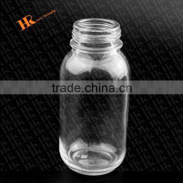 Large Round Shoulder Boston Look Transparent Glass Bottle