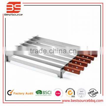 2016 New Style 8pcs Stainless Steel BBQ Skewers set with BBQ rack