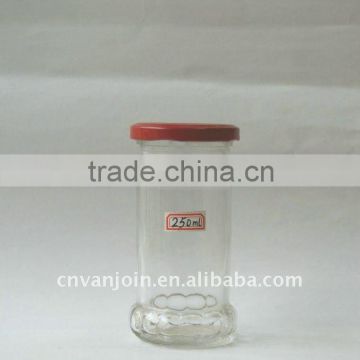 250ML Salted Vegetable Glass Jar with Red Lid