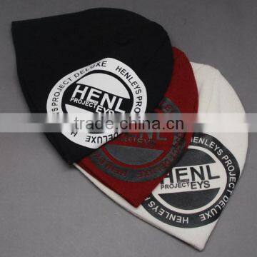 CUSTOM COTTON 3D SCREEN PRINTING BEANIE HATS