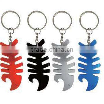 TC-460 Mini Aluminum Fishbone Bottle Opener With Keyring