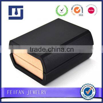 Stock wholesale black rectangle cufflinks box manufacturers jewelry collection box                        
                                                Quality Choice