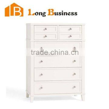 LB-VW5038 Brushed White lacquer finished tallboy chest of eight drawers