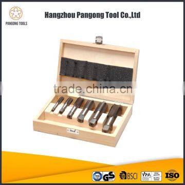 China supplier 6PCS Small Hand Tap Set with Wood Case