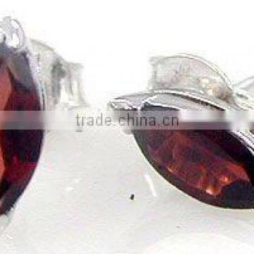 1.35ctw Genuine Garnet Marquise & .925 Silver Stud Earrings