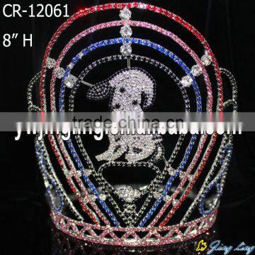 cute dog rhinestone colored tiara pageant crowns