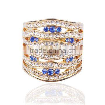 Fashion Women Ring Multi Austrian Crystal 18k Gold Plating Golden Rings