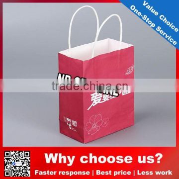 Cheap Hot Sale Custom Red Paper Bag for Garment