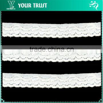 Width 1.3 Centimeter Trimming For Underwear White Stretch Elastic Lace