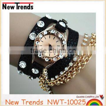 Hot sale women dress leather strap Quartz watches for ladies