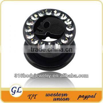 TP01070 stainless steel ear tunnel sugar skull wholesale