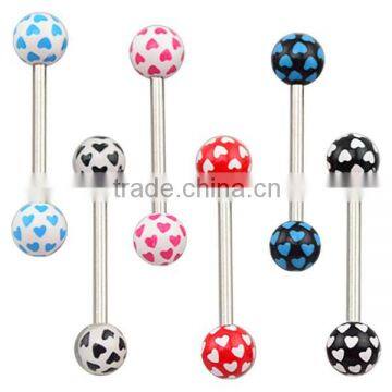 TR01038 resin barbell tongue ring jewelry , tongue barbell body piercing