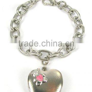 Lovely Bear Metal Heart Shape Solid Perfume Container /lip Gloss Bracelet, Various Design, OEM Designs Accepted.<DHCA9014> photo-2
