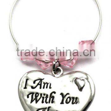 wedding wine glass beaded charm, various designs,passed SGS factory audit and ISO 9001 certification