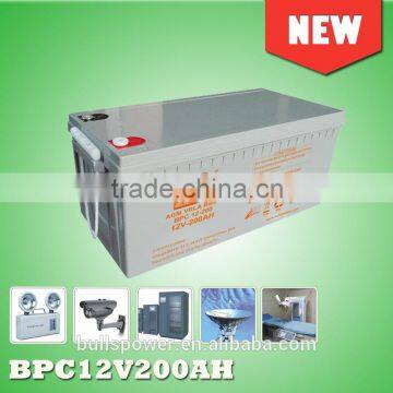 BULLSPOWER VRLA agm lead acid battery,lead acid battery 200ah,12v rechargeable lead acid battery for UPS,Solar system