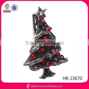 Manufacturer wholesale fashionable diamante Christmas tree hair clips