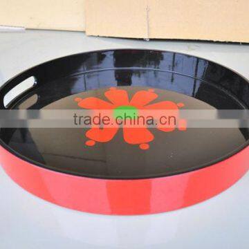 Vietnamese Lacquerware- flower inside round tray for home