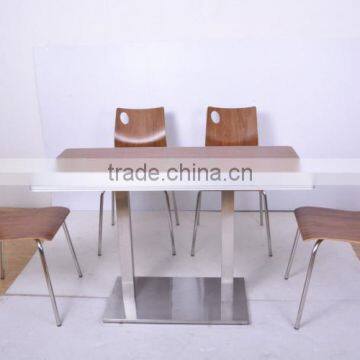 Plywood and Stainless Steel Restaurant Table and Chair (FOH-NCP15-12)