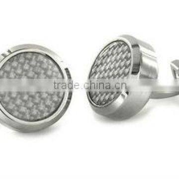 Fashion Cufflinks white Carbon Fiber stainless steel cufflinks