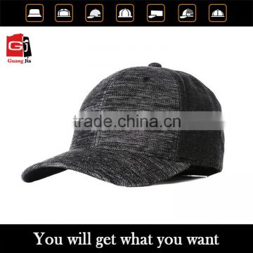 grey color hot sale short brim cheap 6 panel blank fitted hats wholesale