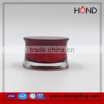 hot selling 15g/30g/50g screen printing round waist shape jar, acrylic skin care cream container