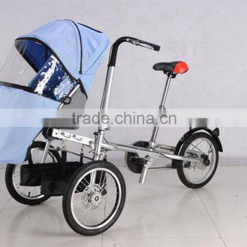 2016 new products two seat bike baby stroller big wheel