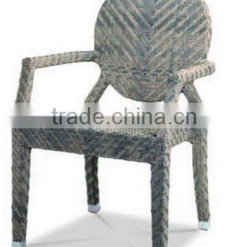 Elegant Hotel Restaurant Waterproof Patio Dining Wicker Garden Line Stacking Chair