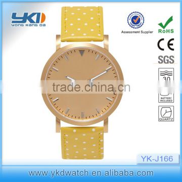 China wholesale luxury stainless steel quartz wristwatch genuine leather strap quartz wristwatch