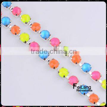 Feilang neon colorful cup chain trimming for garment decoration