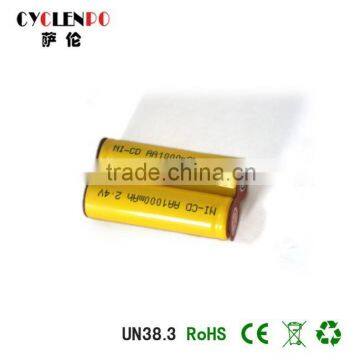 Factory price customize battery 1.2v ni-cd 2.4v rechargeable battery pack ni-cd aa 1000mah 9.6v battery