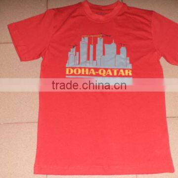 Mens Printed Short Sleeve red color T - Shirt