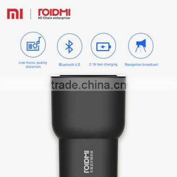 Roidmi wholesale multi-function Fashional Design Bluetooth 2 port wireless custom usb car charger with output 5V 2.4A 2nd gen