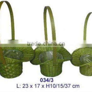 Flower bamboo basket