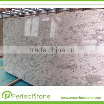 White back ground with ruby and light green spot Andromeda White granite Slab for vanity top