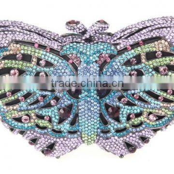 Beautiful Buterfly Ladies Rhinestone Crystal Clutch Evening Tote Bag