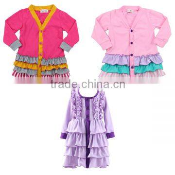 Wholesale 2016 Hoodie Coat With Colorful Ruffle Baby Children Fall Clothes